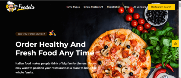 WordPress Theme for Online Food Delivery: Foodota